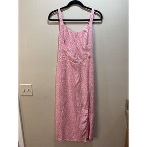 Abercrombie & Fitch Corset Seamed Midi Dress – Pink Floral, Size Small Tall